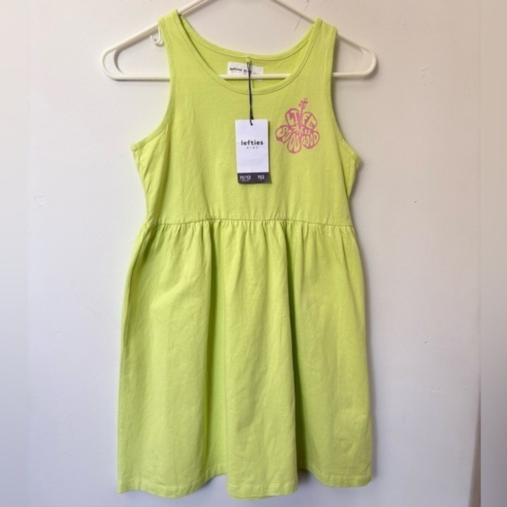 Lefties Lime Green Kids Dress size 11-12 casual